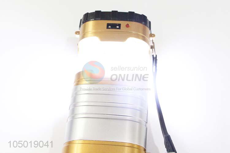 Best High Sales Golden Color Camping Light with Solar Power Charge,USB Charge, Charging Line Charge