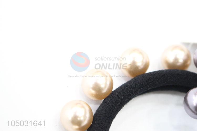 Simple Cute Premium Quality Hair Ring with Pearl Decoration