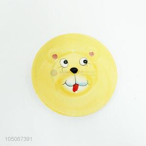 Yellow Color Cartoon Bear Pattern Ceramic Plate