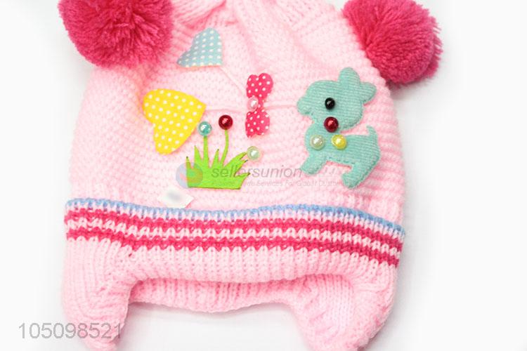 Factory Excellent Lovely Children Kids Winter Weaving Warm Cartoon Cap