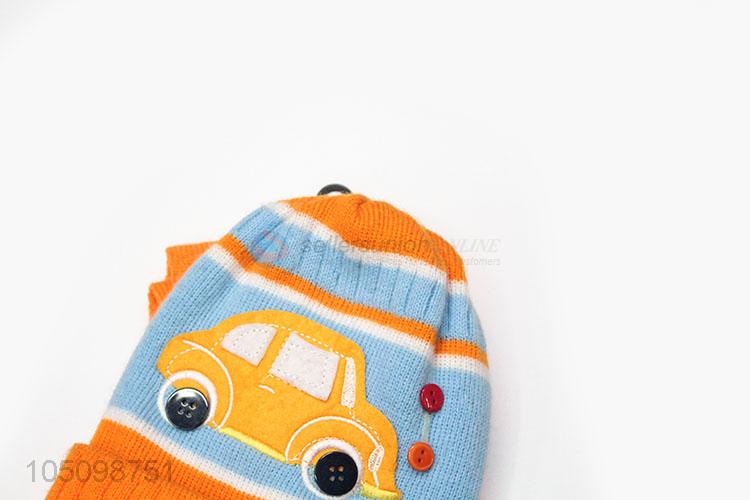 Most Popular Cartoon Kids Knitted Winter Hat with Scarf