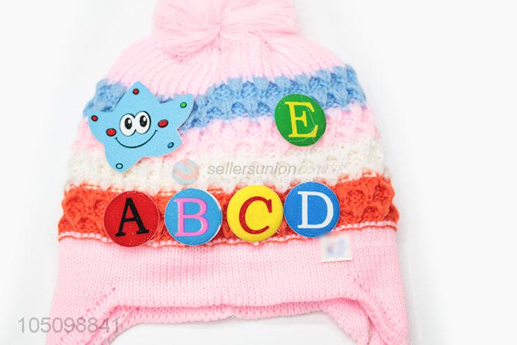 Best Quality Pink Kids Winter Hats Beanies Knitted Hat