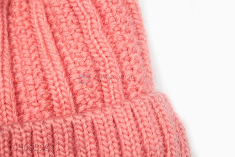 Latest Design Hair Ball Hat Korea Winter Women's Caps Knitting Cap