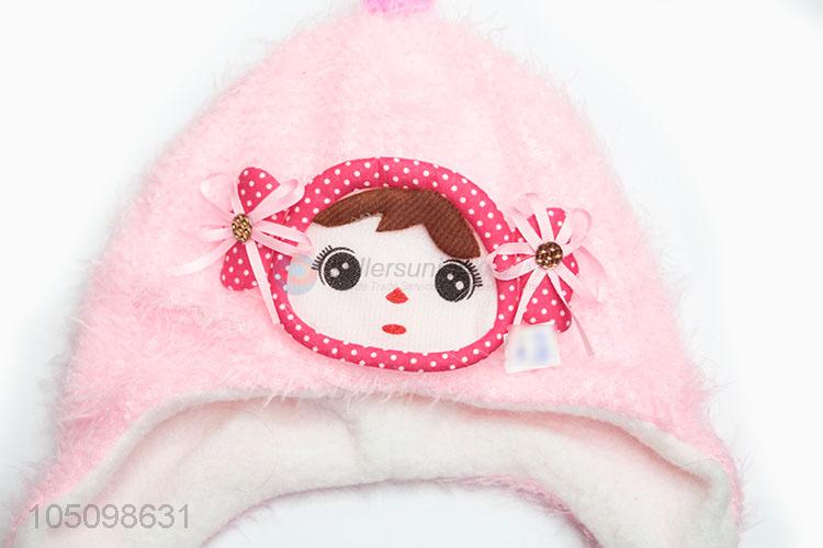 New Advertising Cute Plush Winter Hat Cap for Girl