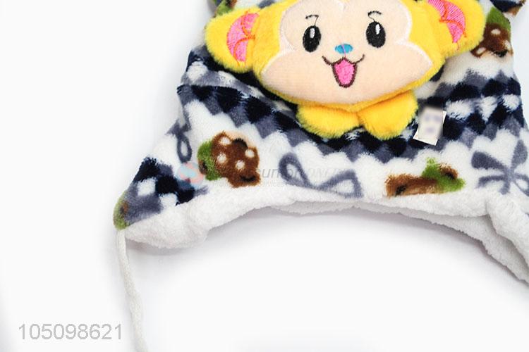 Promotional Gift Kids Winter Baby Hats Cartoon Monkey Thick Warm Children Hats