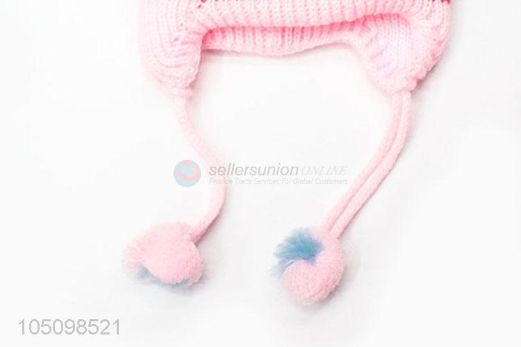 Factory Excellent Lovely Children Kids Winter Weaving Warm Cartoon Cap