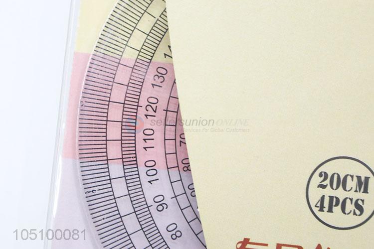 Three Styles Student Plastic Ruler Kit Creative Stationery School Supplies