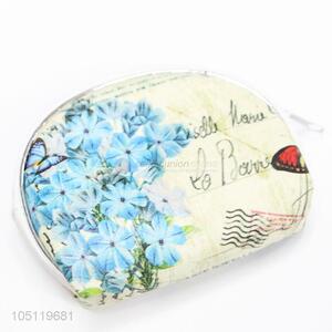 Cheap Price Blue Color Flower Pattern Coin Purse Mini Money Bag