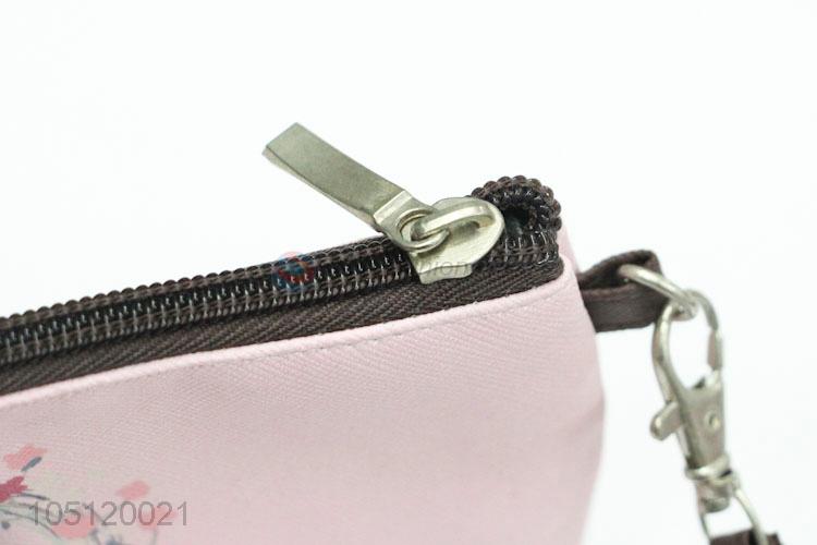 Promotional Gift Mini Pink Color Cute Girl Printed Coin Purse with Zipper