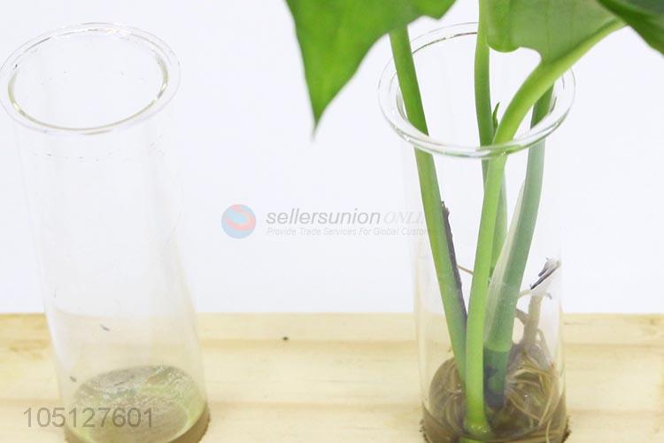 Hot Sales New Style Wooden Decoration Crafts Glass Tube In Vitro Flower Arranging Figurines