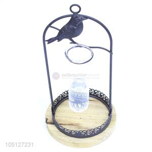 China Factory Price Iron Black Hydroponics Crafts With Glass Vase