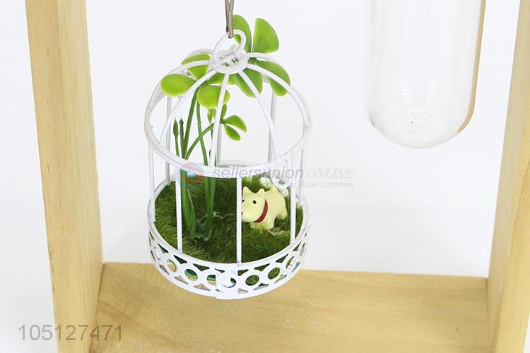 New Fashion Cute Birdcage Desk Ornaments Hydroponic Plants Glass Vase