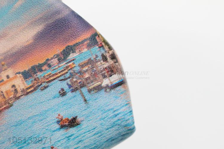 Fashion PU Leather Wallets Artwork Landscape Of Venice Pattern Coin Purse