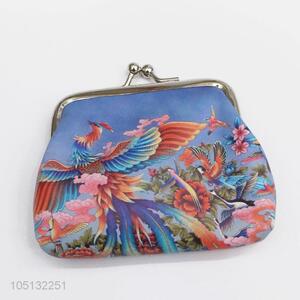 Promotional Gift Phoenix Pattern Pu Laether Coin Purse for Ladies