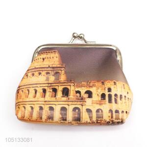 Hot Sale Rome Colosseum Pattern PU Leather Coin Purse for Kids