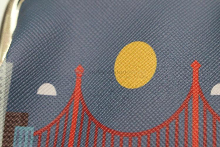 Cute Cartoon Golden Gate Bridge Pattern PU Leather Coin Purse for Wholesale