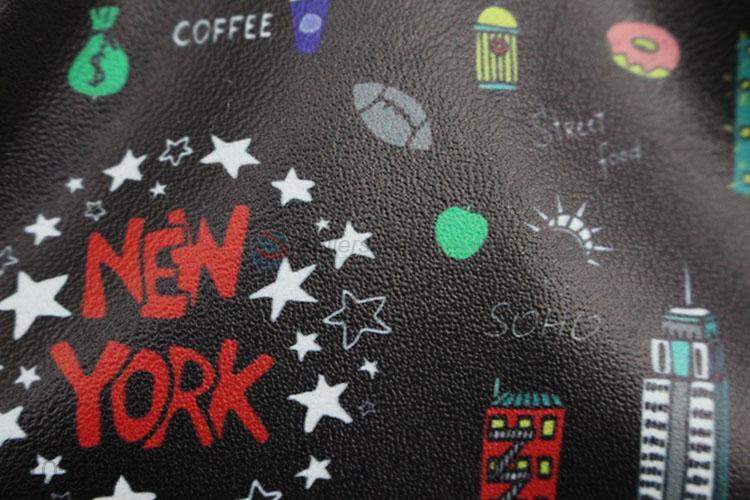 Hot Sale Custom Cartoon New York Scenery Printed PU Leather Coin Purses