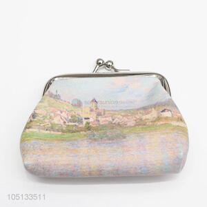 Wholesale Cartoon Beautiful Scenery Printed PU Leather Coin Purse