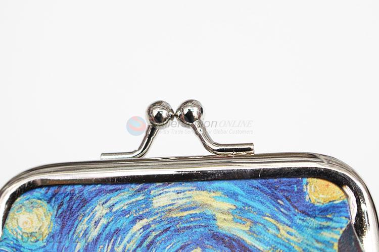 Latest Design Starry Starry Night Pattern Pu Coin Purse Hasp Pouch