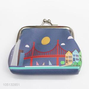 Cute Cartoon Golden Gate Bridge Pattern PU Leather Coin Purse for Wholesale