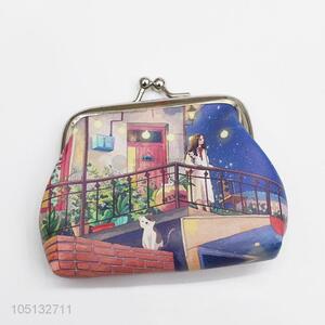 New Arrival Cute Cartoon Girl Printed Money Bag Cute Coin Purse