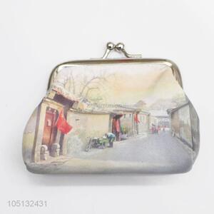 Classic China Lane Printed PU Coin Purse with Clasp for Women