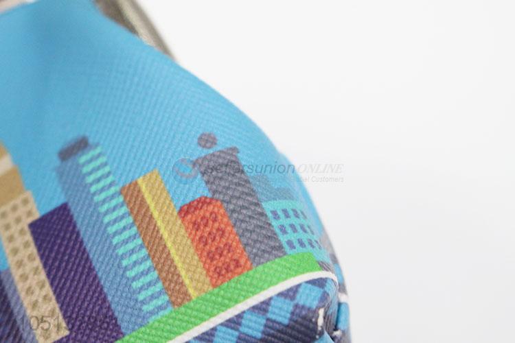 Cartoon High-Rise Building Printed Coin Purse PU Leather Purse