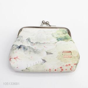 Beautiful Chinese Painting Design Multi-Printed Pu Coin Purses