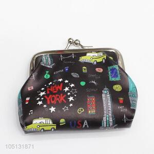 Hot Sale Custom Cartoon New York Scenery Printed PU Leather Coin Purses