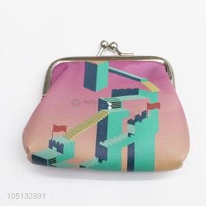 Travel Cartoon Building Pattern PU Leather Key Coin Purse for Promotional