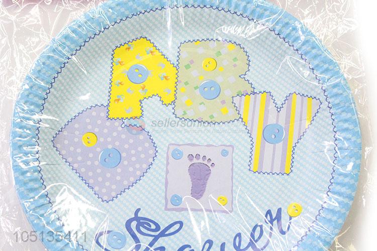 Delicate Design 10pcs Disposable Paper Plates for Birthday Party