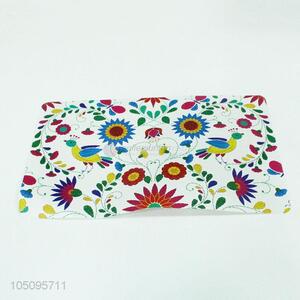 Square Shaped Flower Pattern Plastic Placemat