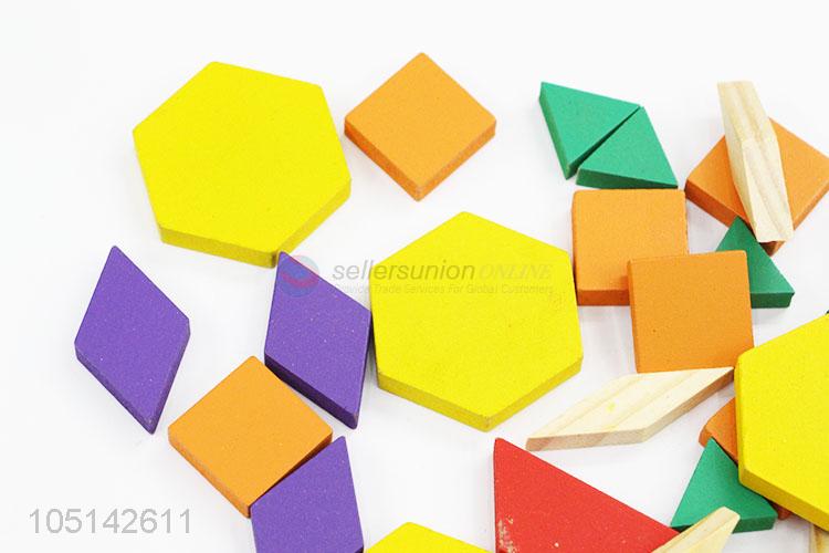 Promotional Low Price Colorful Wooden Building Block Toys for Kids