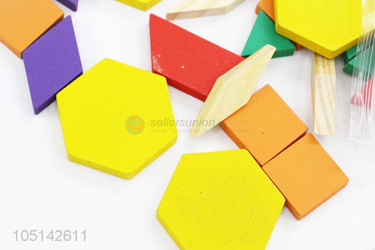 Promotional Low Price Colorful Wooden Building Block Toys for Kids