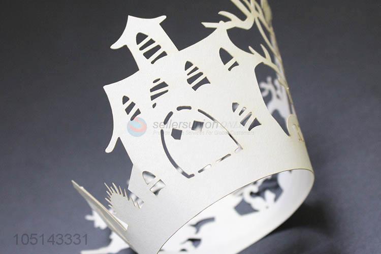 Low price delicate laser cut paper bottomless cakecup