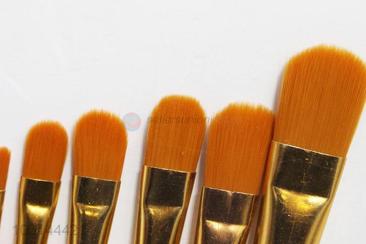 Useful Simple Best 6 Pcs/Set Watercolor Brush Oil Wooden Drawing Painting Nylon Hair