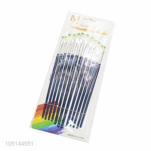 Custom Good Quality 12 Pcs/Set Professional Hair Artist Round Pointed Paint Brushes Set