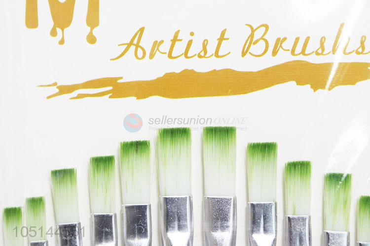 Custom Good Quality 12 Pcs/Set Professional Hair Artist Round Pointed Paint Brushes Set