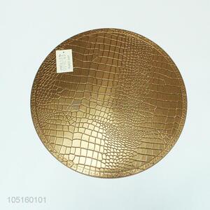 Manufacturer custom crocodile pattern round pvc metallic placemat