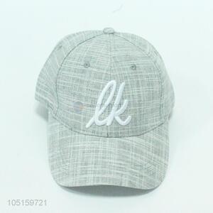 Grey Color Embroidery Letters Pattern Baseball Hats