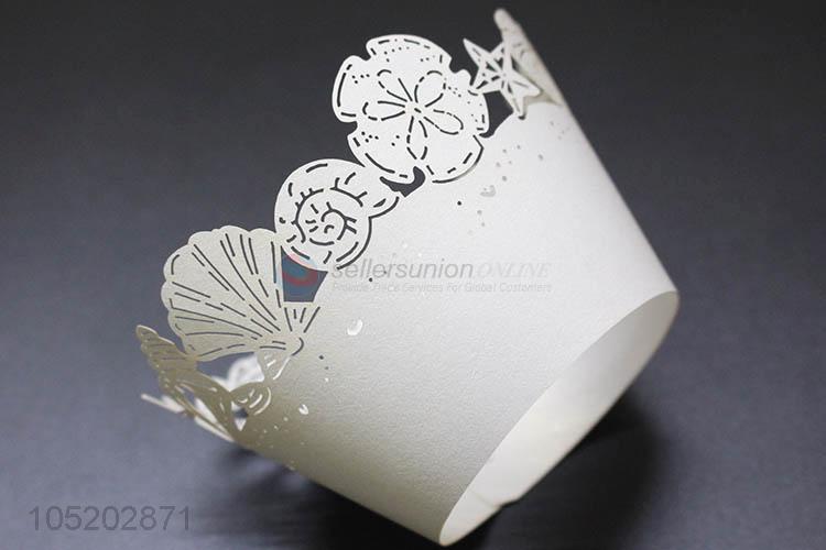 Cheap wholesale wedding favor party supplies laser cut cup cake wrappers