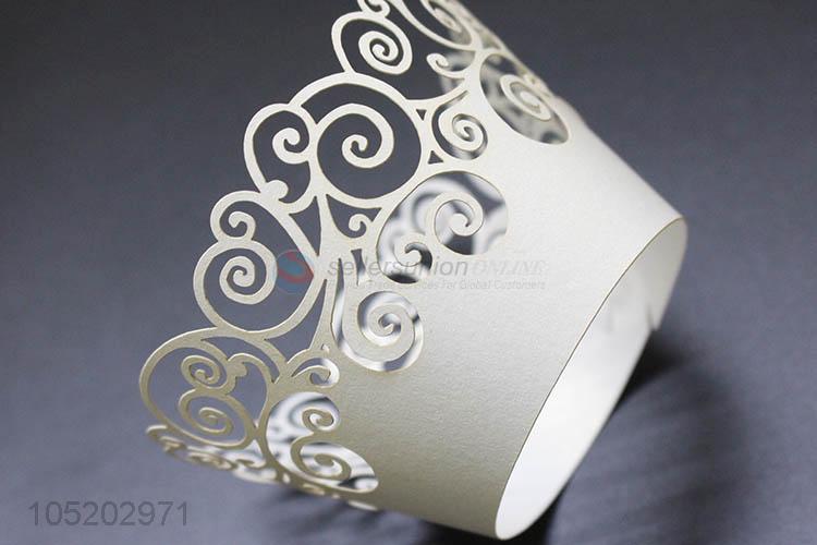 Most popular cheap wedding favor party supplies laser cut cup cake wrappers