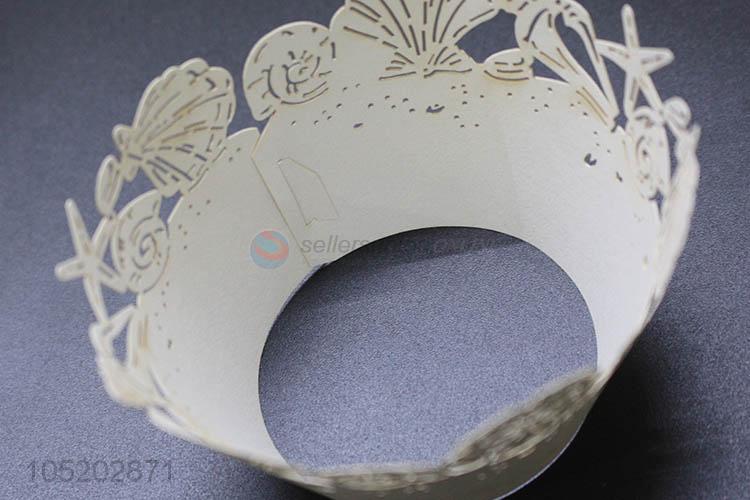 Cheap wholesale wedding favor party supplies laser cut cup cake wrappers