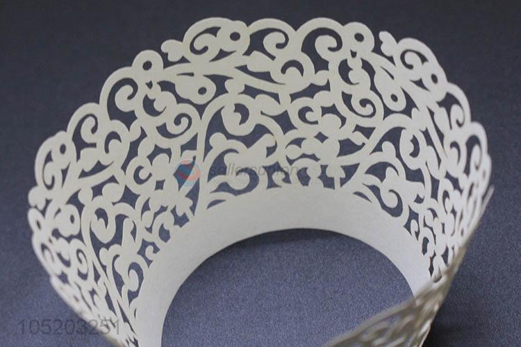 Factory sales cupcake wrapper laser cut paper cake holder for party decoration