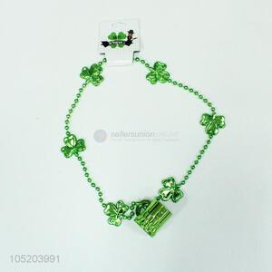 Wholesale St.patrick's Day Irish Shamrock Beer Cup Necklace