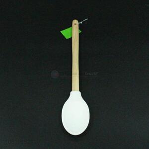 Direct factory silicone spoon with wooden handle