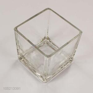 Bottom price factory supply square glass vase