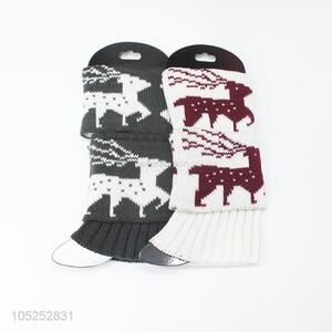 Resonable price ladeis fashio elk pattern knitted leg warmer