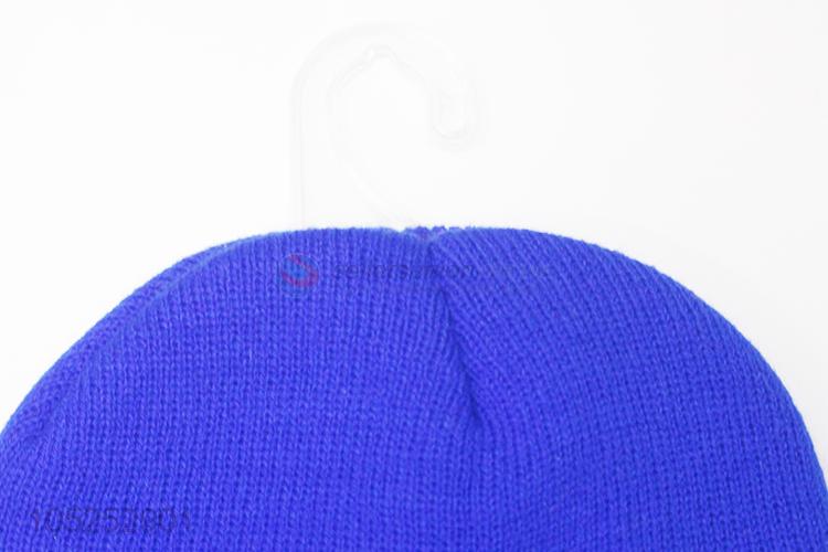 Cheap wholesale blue delicate women knitted cap with pearls