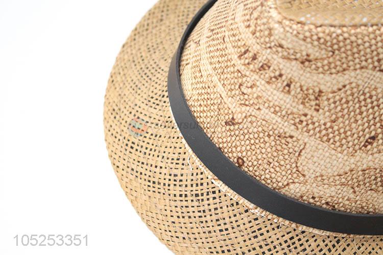 Newest Paper Straw Snakeskin Texture  Fedora Hat For Adult